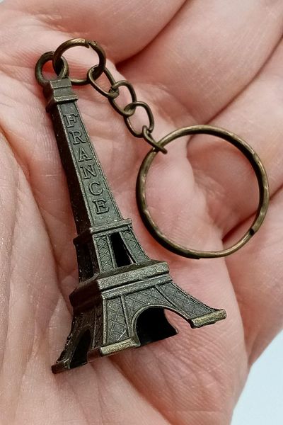 Dünyadan Hediyeler 3D Metal Keychain Gold Matte - Paris Eiffel Tower