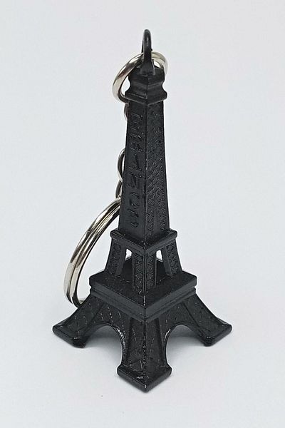 Dünyadan Hediyeler Paris Eiffel Tower 3d Metal Keychain Black