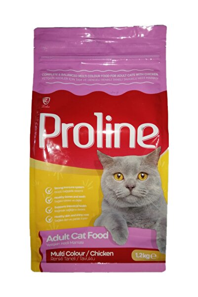 Pro Line Proline Multi Colour Renkli Taneli Tavuklu Yetişkin Kedi Maması 1200 Gr