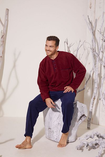 KLY Σετ πιτζάμες Midi Neck Thick Fleece
