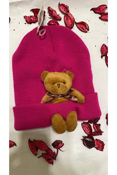 sema aksesuar New Season Unisex Knitwear Baby Beanie with Teddy Bear