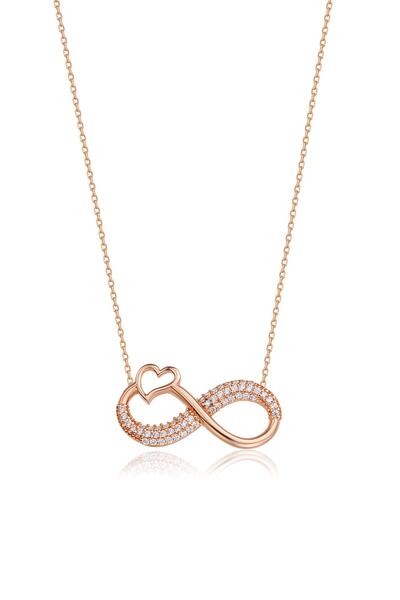 Gümüş Vadisi 925 Ayar Gümüş Zirkon Taşlı Sonsuzluk Kalpli Model Kolye