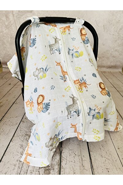 JUNİPERUS Fermuarlı Müslin Bezi Puset Örtüsü Gökkuşağı