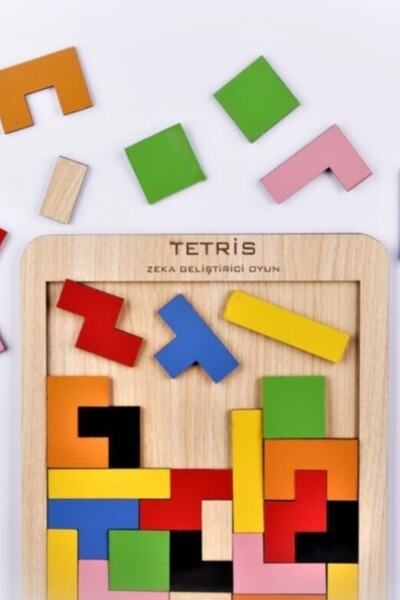 AVMmarketim Ahşap Puzzle Tetris Oyunu Eğitici Ahşap Oyunu Yapboz Oyunu