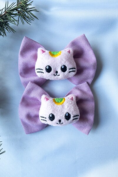 Luludy Kids Set of 2 Girls' Hair Bands with Lilac Cat Figure