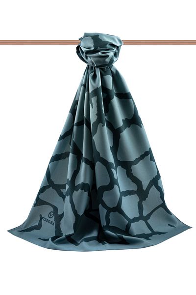 Vissona Γυναικείο σάλι πολυτελείας Medina Silk Emerald Green-10