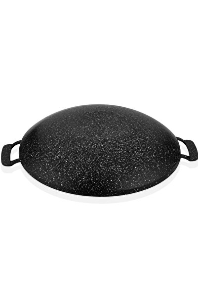 Lines Multi-Purpose Granite Cooking Pan - Double-Way Cast Iron Sheet Roasting Pancake Pan - Black