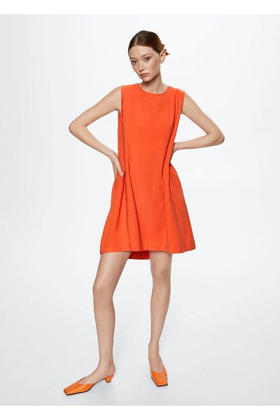 MANGO Woman Drapírozott Oversize ruha