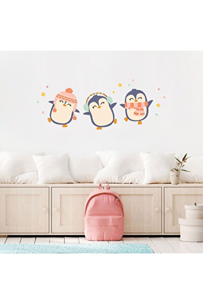 Jüppo Dansçı Penguenler Duvar Sticker, Penguen Duvar Çıkartması, Bebek Ve Çoc...
