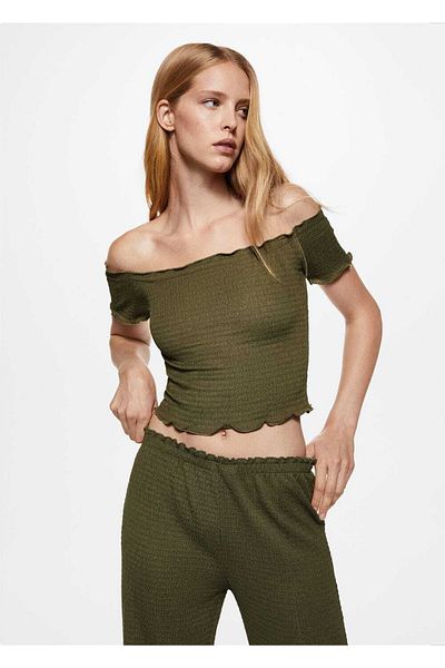 MANGO Woman Μπλούζα με ανάγλυφη κοπή