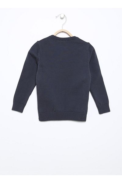 U.S. Polo Assn. Crew Neck Plain Gray Melange Boy's Sweater Parskids