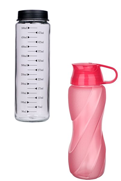 Hane Dostu 2 Li Cam Matara P.p Ren Matara Seti 550 ml Ölçekli Cam Matara &750...