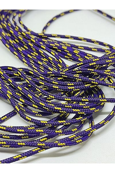 Firebird Takı Aksesuar Ve Kamp Malzemeleri Σχοινί Paracord, 2 mm Paracord Σχοινί Βραχιόλι Μωβ Κίτρινο Χρώμα 45 μέτρα