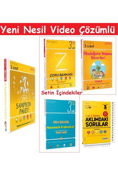 Tonguç Yayınları 3. Sınıf Şampiyon Paketi Tüm Dersler Soru Bankası Zoru Banka...