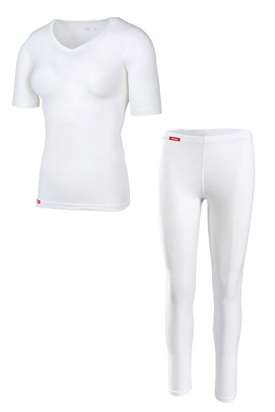 BSM Γυναικείο Viloft Κοντό μανίκι V-Neck Body / Καλσόν Θερμικό Σετ εσωρούχων