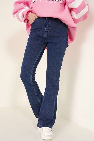 BROSERER Pantaloni de blugi cu talie înaltă din blugi spanioli de lux Sydney, albastru închis, auriu