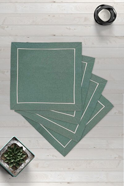 ÖDEL HOME عرض مضلع من قماش بولدان / منديل طعام - مجموعة من 4 قطع