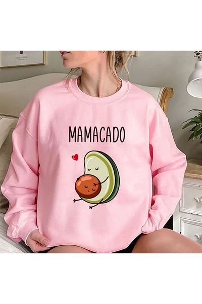Machetta Суичър с кръгло деколте с щампа Mamacado за бременни