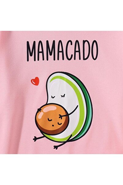 Machetta Hamile Kapüşonlu Mamacado Baskılı Sweatshirt
