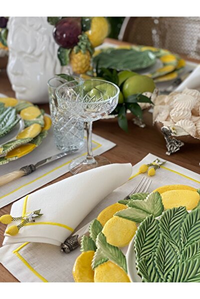 Tunesi Home Limon Iğne Oyası Servis Peçetesi 4 Adet