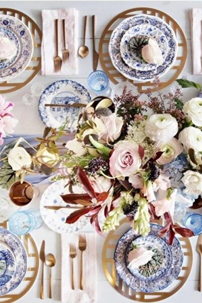 E CAN طبق وسادة شبكي فضي معكوسة طبق وسادة شبكي 4 قطع