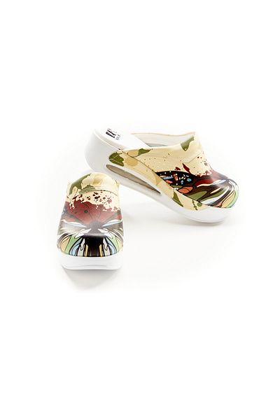 DRMOON Butterfly Patterned Airmax Sole Genuine Leather Sabo Slippers