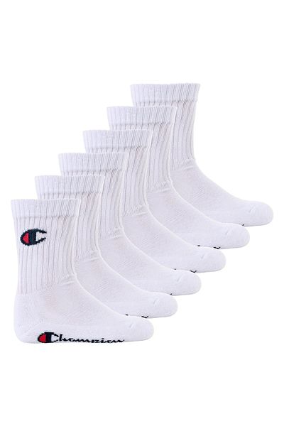 Champion Kinder-Socken, 6er-Pack – Crew-Socken, einfarbig