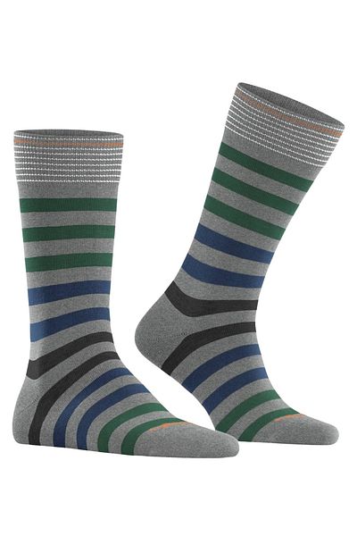 Burlington Herrensocken - Blackpool, Baumwolle, Streifen, Logo, One Size