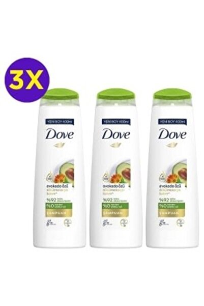 Dove Saç Bakım Şampuanı Avokado Özü Dökülme Karşıtı Bakım 400 Ml 3'lü Set