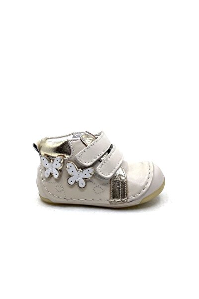 ELMA ŞEKERİ Leather And Orthopedic Sole Butterfly Detailed First Step Shoes