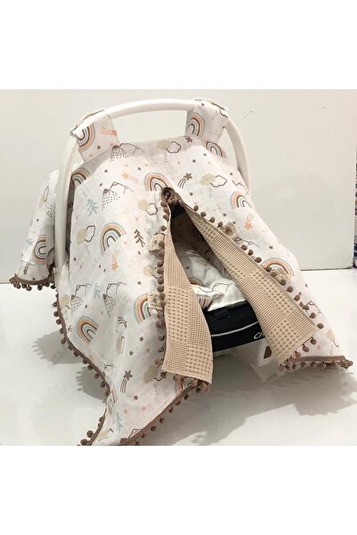 Babycitytr %100 Pamuk Müslin Kumaş Çift Taraflı Puset Anakucağı Örtüsü