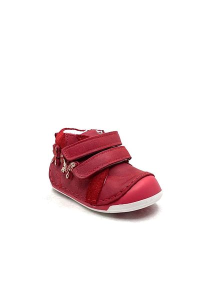 ELMA ŞEKERİ Leather And Orthopedic Sole Red Girl's First Step Shoes