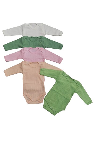 bebedino بدلة للجسم بأكمام طويلة سهلة الارتداء ورقبة دائرية من نسيج مسامي بلو...