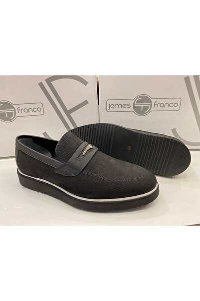 JAMES FRANCO Чоловічі чорні черевики з нубуку на ланцюжку