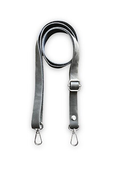alfa tasarım atölyesi Hakiki Deri Çanta Sapı (120 CM - 1.5 CM) - Crazy Gri