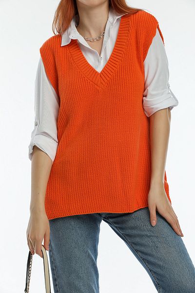 erki triko Women's V-Neck Knitwear Sweater