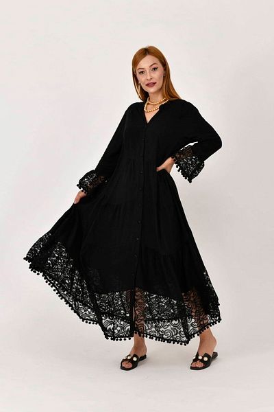 Park Moda An10459 Μαύρο καθημερινό φόρεμα