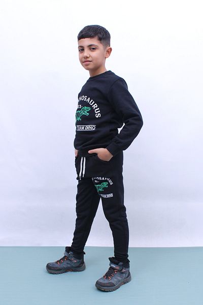 PANİO KİDS Set de trening negru cu imprimeu Team Dino pentru baieti
