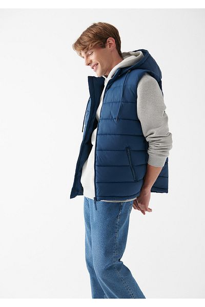 Mavi Vestă cu glugă Fit regulat / Croială normală 010442-34317
