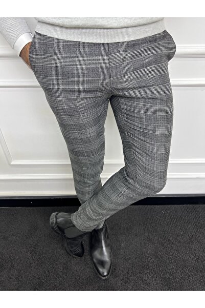 SARDINELLI Slim Fit Ekose Desen Kumaş Pantolon
