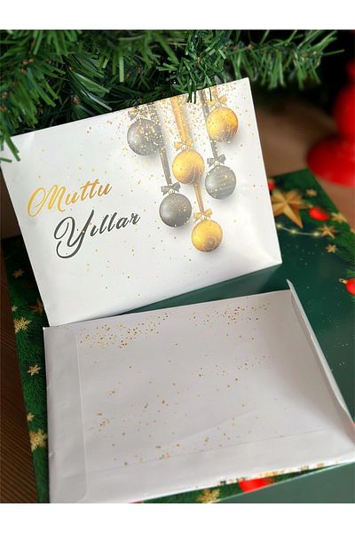 QUEEN AKSESUAR New Year's Eve Happy New Year Written Decorated Bubble Gift Envelope Package Packaging Adhesive