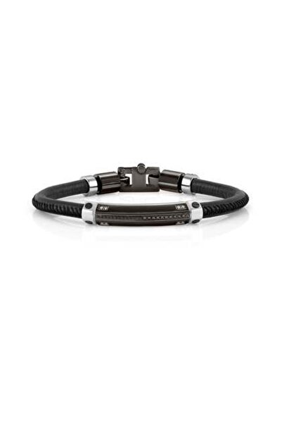 NOMİNATİON Gentleman Bracelet In Stainless Steel, Leather, Diamonds And Stone...