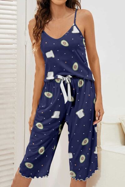 PEMBİŞ HOMEWEAR Zezecik Avocado Strappy Pajama Set 2211