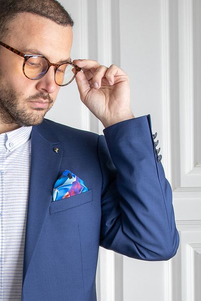 Sarar Interview Cerruti Fabric Navy Blue Blazer Jacket