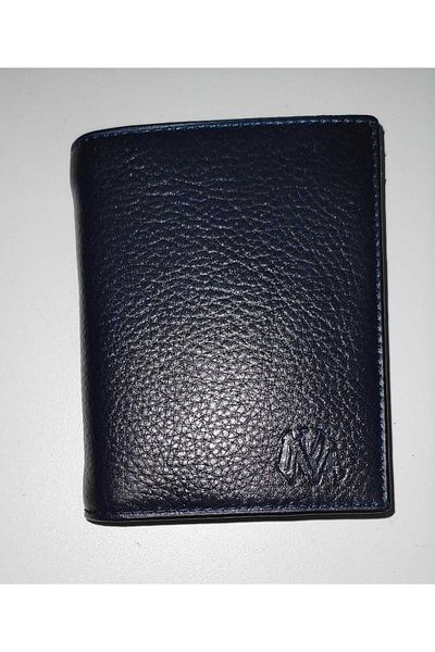 MKM Genuine Real Leather Men's Vertical Wallet with Internal Snap