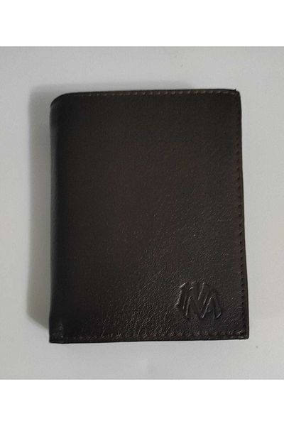 MKM Genuine Real Leather Men's Vertical Wallet with Internal Snap