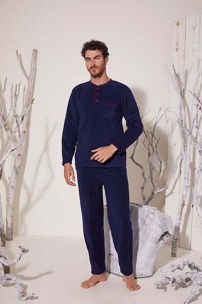 KLY Σετ πιτζάμες Midi Neck Thick Fleece