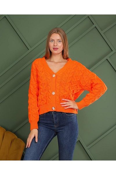 TUSSE Elegant Hair Knit Bamboo Button Knit Large Size Cardigan