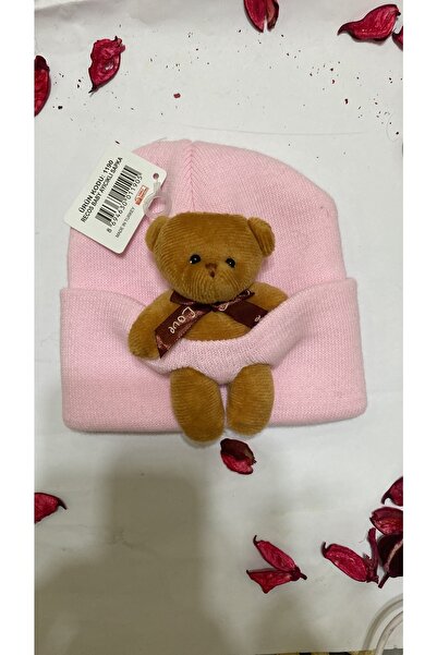 sema aksesuar New Season Unisex Knitwear Baby Beanie with Teddy Bear