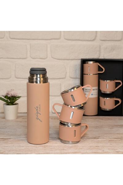 keyfim shop طقم ترمس ستانلس ستيل ثلاثي الزجاج